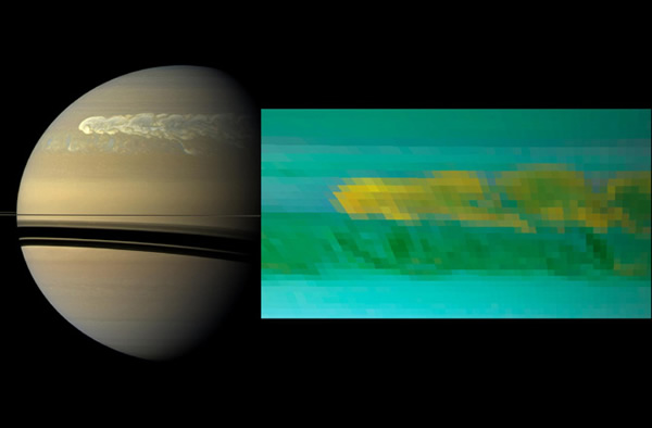Visible and near-infrared images of a huge northern storm on Saturn that lasted