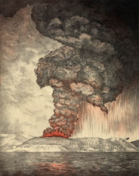 The 1257 A.D. explosion was eight times stronger than Krakatoa (pictured).