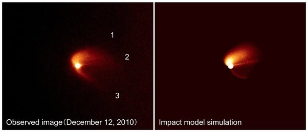 小行星Scheila被一颗体积更小的小行星偷袭撞击