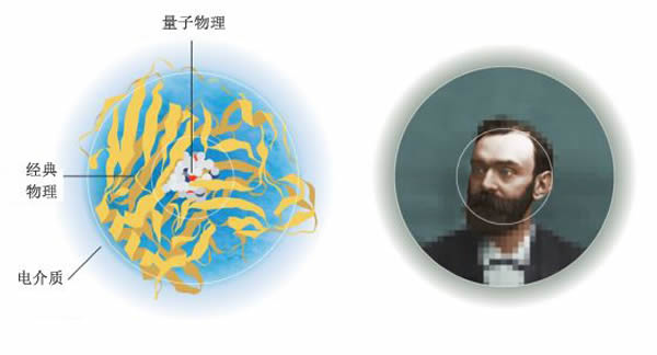 如今,当科学家在模拟分子反应的过程时,他们会在必要时借助计算机的力量。反应系统核心的计算基于量子物理学,而在远离反应核心区域的地方,模型计算则基于经典物理学;在