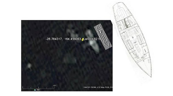卫星图像发现在新西兰海域时遭遇暴风失踪的帆船