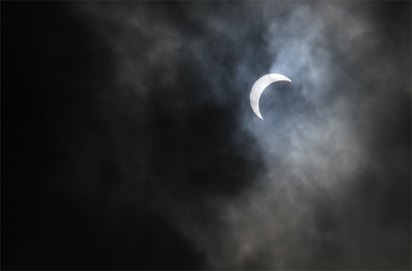 A partial solar eclipse is seen in Dakar, capital of Senegal, on Nov. 3, 2013.