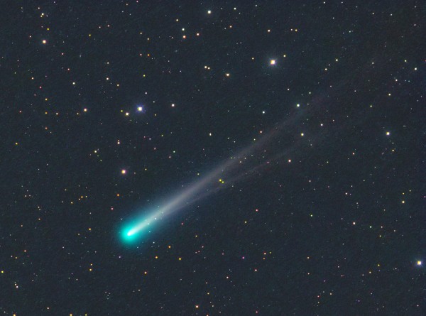 The double tail of Comet ISON is captured in this photo taken through an 8 inch