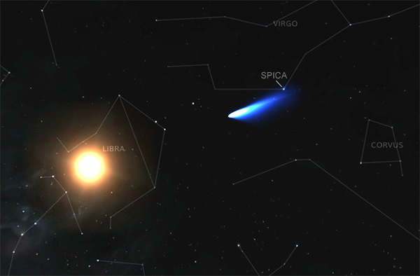 The position of Comet ISON in the night sky in the Northern Hemisphere on Nov. 2