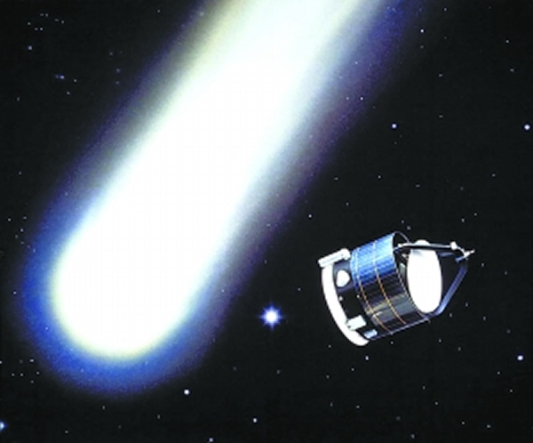 欧洲空间局发射的乔托空间探测器在1986年与哈雷彗星擦肩而过并拍下了其核心。