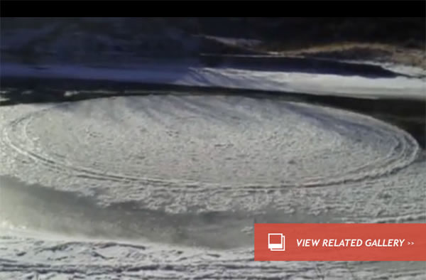 Beautiful Ice Circle Forms in North Dakota