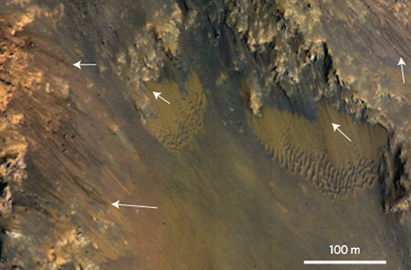 Weird Mars Streaks Could Be Liquid Water Stains
