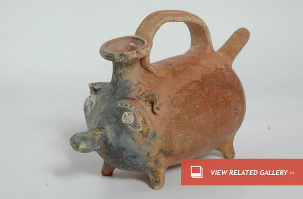 Ancient Pig-Shaped Baby Bottle Found