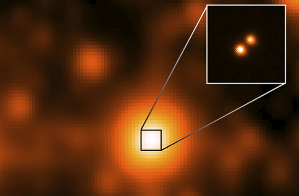 WISE J104915.57-531906 is at the center of the larger image, which was taken by