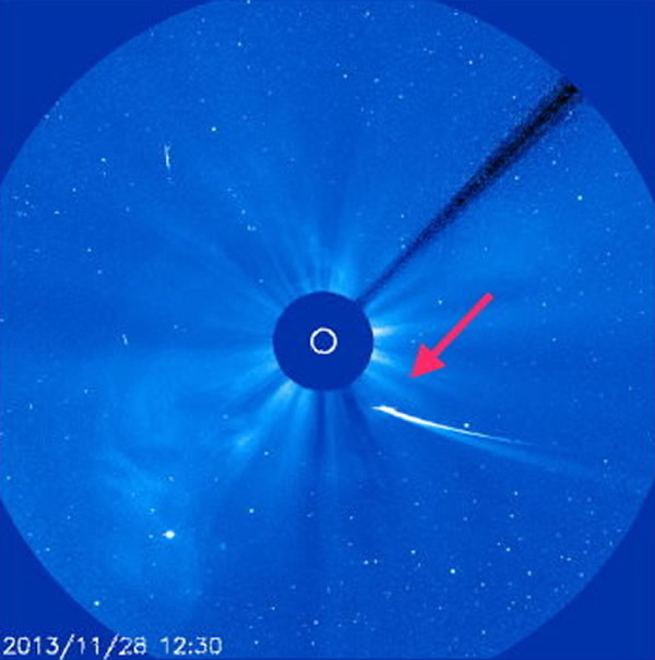 SOHO卫星C3日冕仪艾桑彗星过近日点动态影像