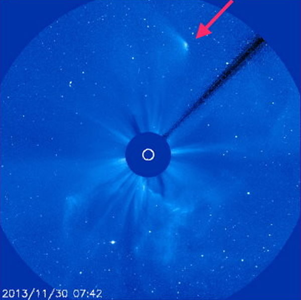 SOHO卫星C3日冕仪艾桑彗星过近日点动态影像