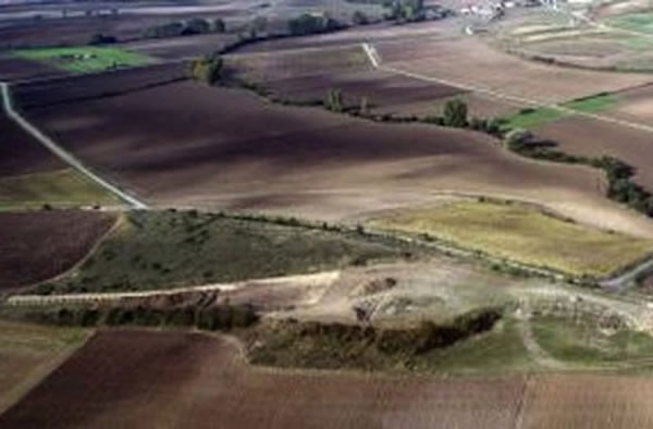 An aerial view of the deserted Alavese village at Zornostegi.