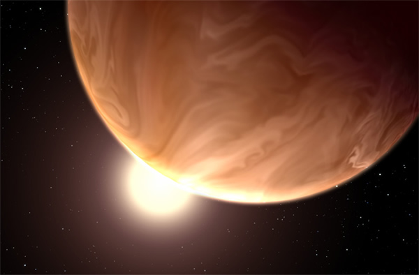 Artists impression of GJ 1214b, which astronomers say has an atmosphere thick w