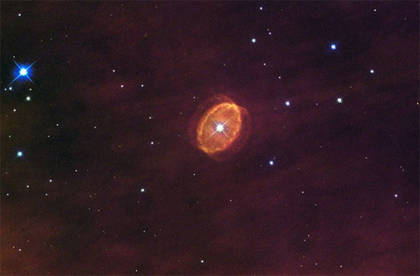 [SBW2007] 1, as observed by the Hubble Space Telescope, contains a star that is