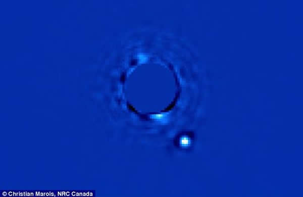 直接观测成像法拍摄到的系外行星图像