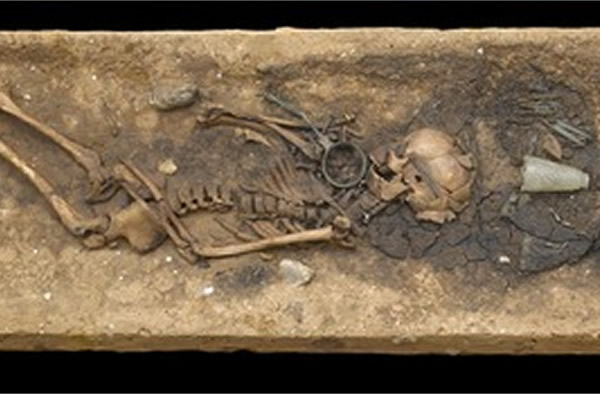 A 30-year-old woman buried at Juellinge, Denmark around 200 BC clutched a bronze