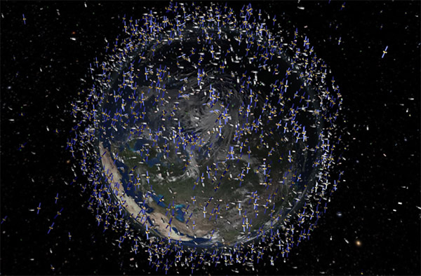 A graphical representation of the growing space debris problem. Note: Space junk