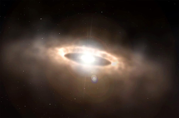 Enormous Ring of Dust Could be a Stellar Pregnancy