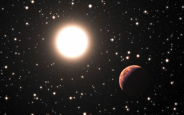 这张艺术家印象图显示了梅西耶67里新发现的三颗行星之一