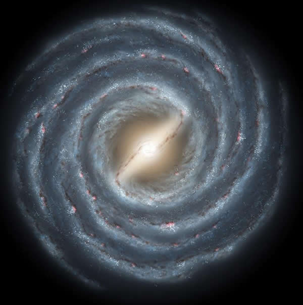 宇宙中的星系外观一般呈现螺旋状，我们的银河系就是螺旋星系