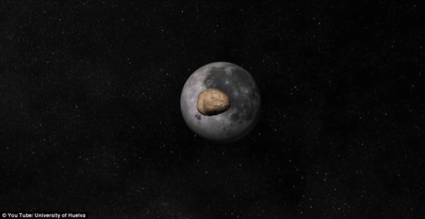 小行星撞击月球想象图