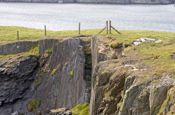 Steps cut out of the bare rock on Gokane headland, Crookhaven, West Cork, Irelan