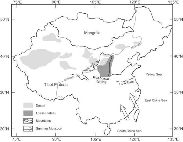 �й�ɳĮ�ֲ���400mm�Ƚ�ˮ���ߣ���Yang and Ding 2008�޸ģ�