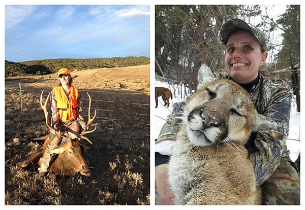美国女猎人晒与猎杀的美洲狮合照遭死亡威胁