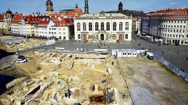 德国德累斯顿市发现一座800多年前的古城遗址