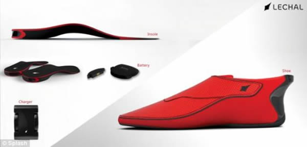 Lechal共有两款,一款是法拉利红色鞋子,另一款是可以装进任何鞋子的鞋底,两款的售价均为100美元
