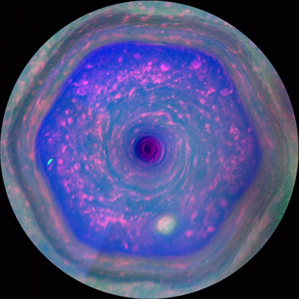 六角风暴揭示土星的自转周期