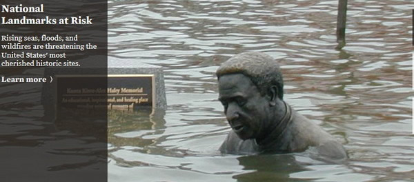 2003年的一场飓风夹带洪灾,让《根》一书作者艾力斯海利位于马里兰州安纳波利斯市的雕像,泰半淹没在洪水中。