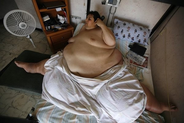 墨西哥「半吨人」乌利贝(Manuel Uribe)2008年8月的资料照片。