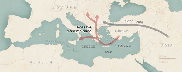 DNA分析提示新石器时代的古人类可能沿着地中海岛屿迁徙到欧洲