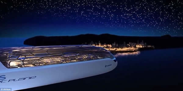 欧洲空中客车公司展示2050年高科技飞机的形态与功能