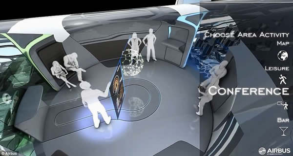 欧洲空中客车公司展示2050年高科技飞机的形态与功能