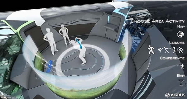 欧洲空中客车公司展示2050年高科技飞机的形态与功能