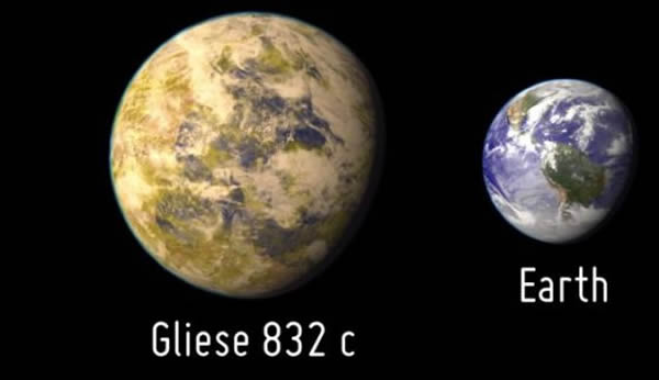 ��ű��ΪGliese 832c���·��ֵ�������һ�����������򡱣����Ĵ�С���������ǵ����5��