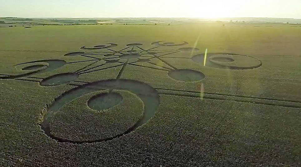 英国多塞特郡农田中惊现2014年首个麦田怪圈