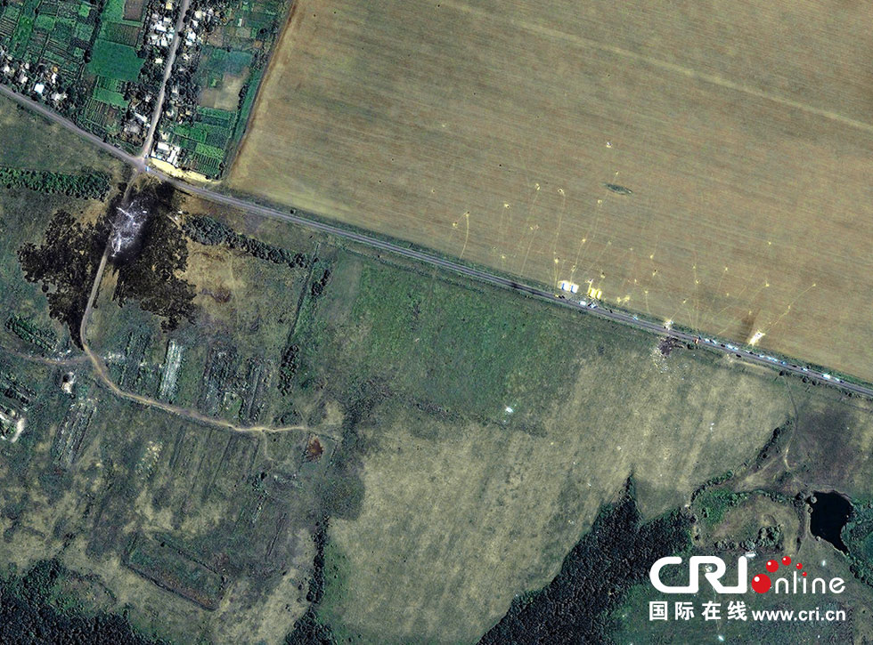 ���ֵ��򷢲�������ͼ��ʾ����MH17�������ڿ���׹�ٵص㾰��