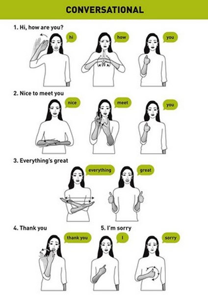 餐桌旁都设有简单的手语教学,让顾客可以轻松点菜。