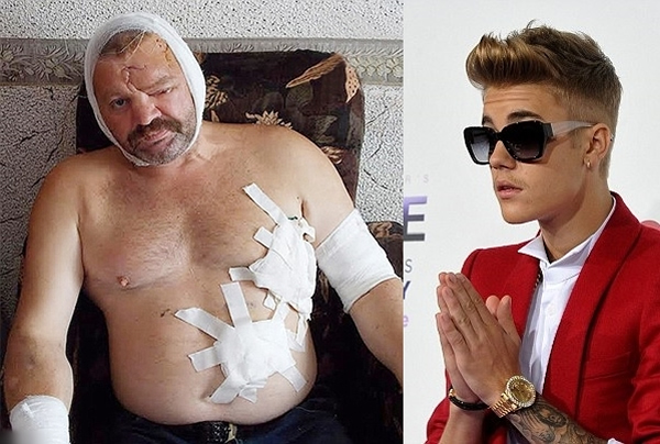 Justin Bieber(右)的名曲救了沃罗日比茨内(左)一命