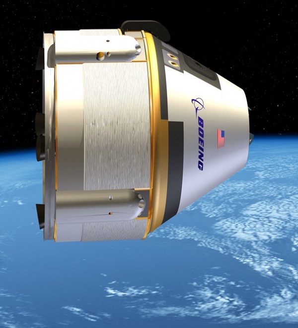 CST-100在近地轨道上漫游的效果图