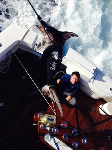 美国17岁少年在佛罗里达海岸捕到一条重达314公斤的剑鱼