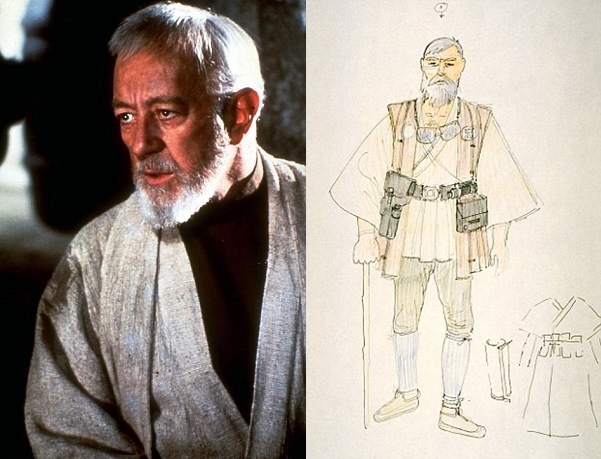 Obi-Wan Kenobi的素描和电影角色相像