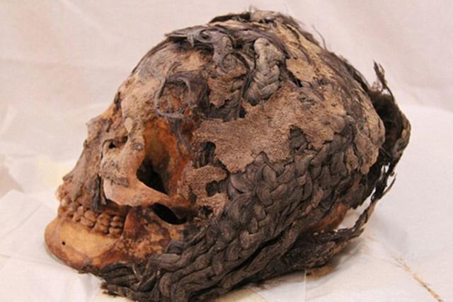 埃及考古学家在一具距今3000年的头骨上发现精心打理好的头发