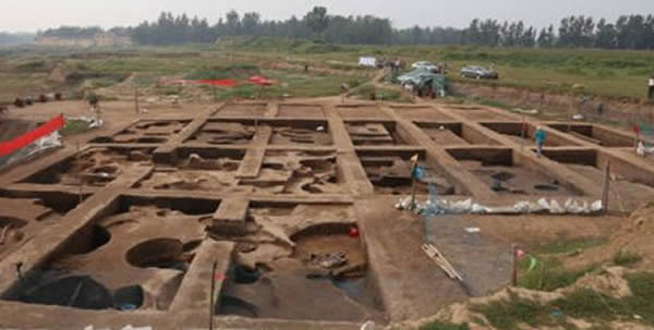 堌堆文化遗址发掘全景