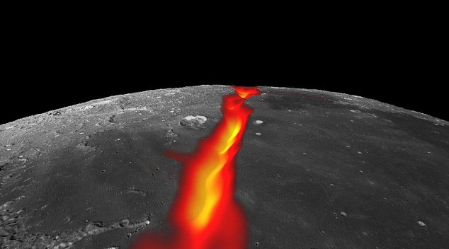 岩浆涌出月球表面的构想图