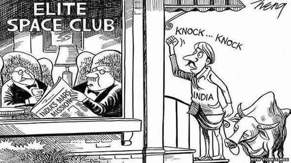 《纽约时报》漫画讽刺印度征火星