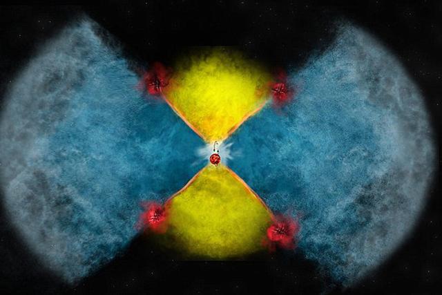 科学家绘制的新星伽玛射线释放模拟图